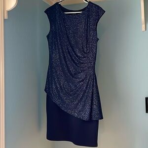 Dressy occasion navy dress.